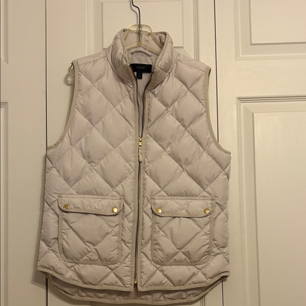 J. Crew Women's Beige Quilted Down Vest